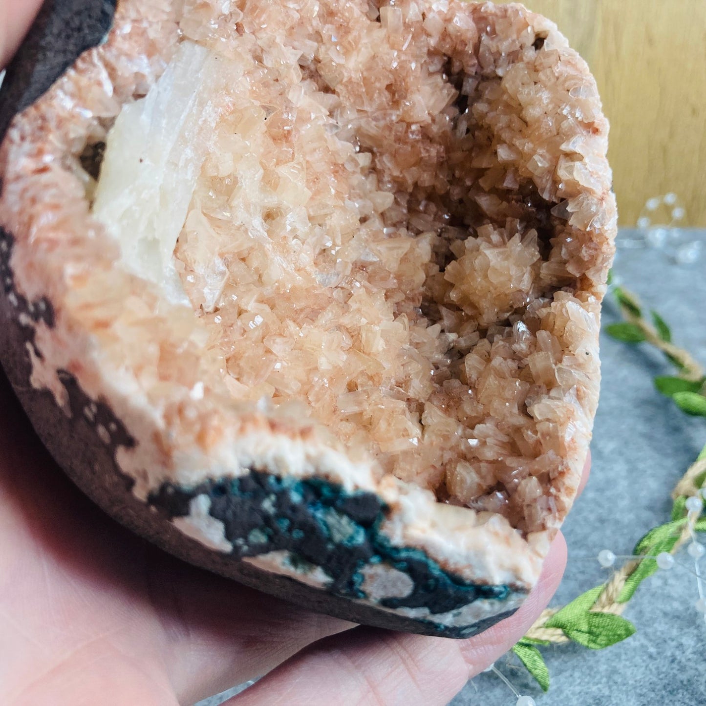 Heulandite Geode with Stilbite #01