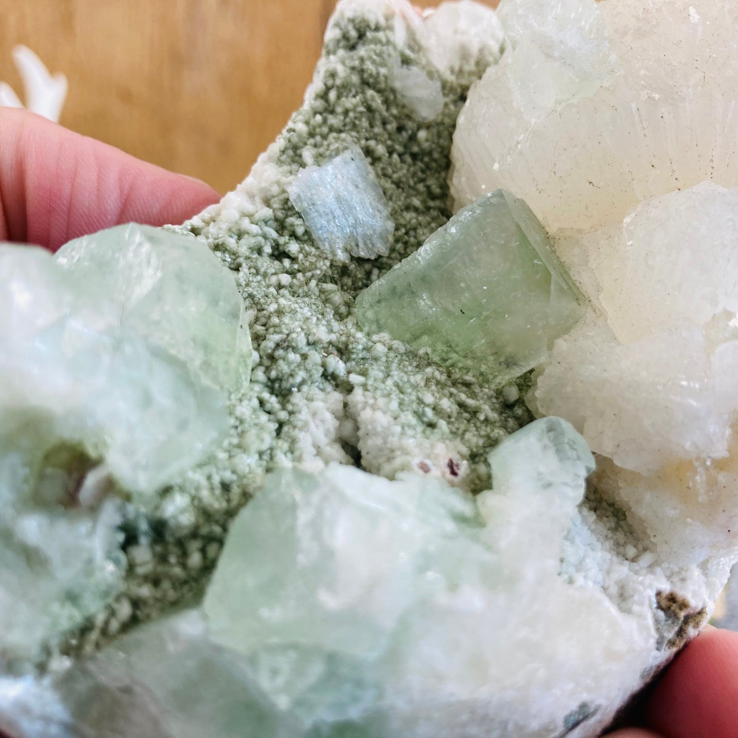 Green Apophyllite with Stilbite #02