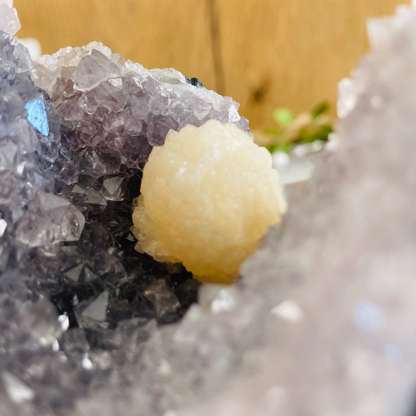 Amethyst Gode with Stilbite