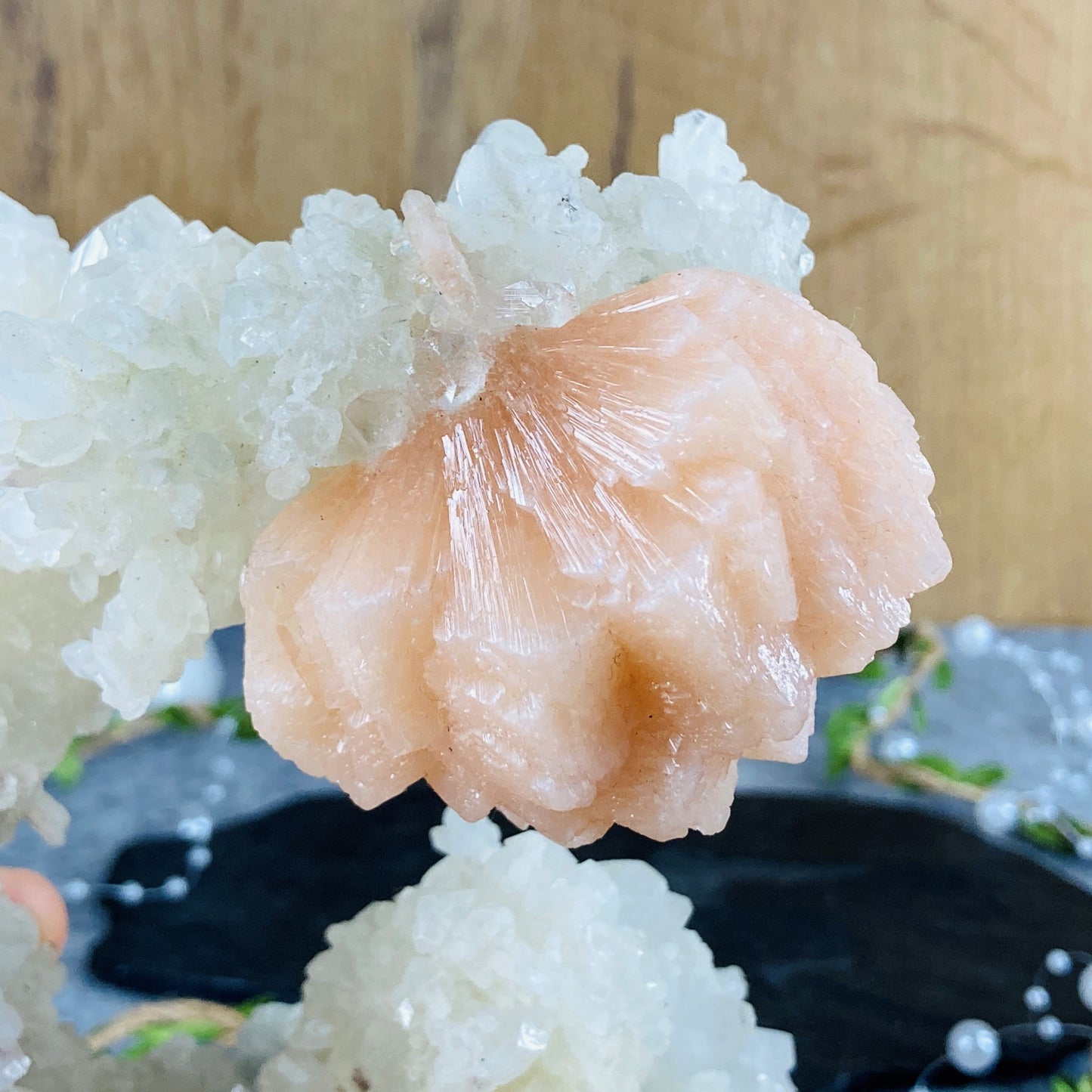 Stilbite with Apophyllite and Calcite