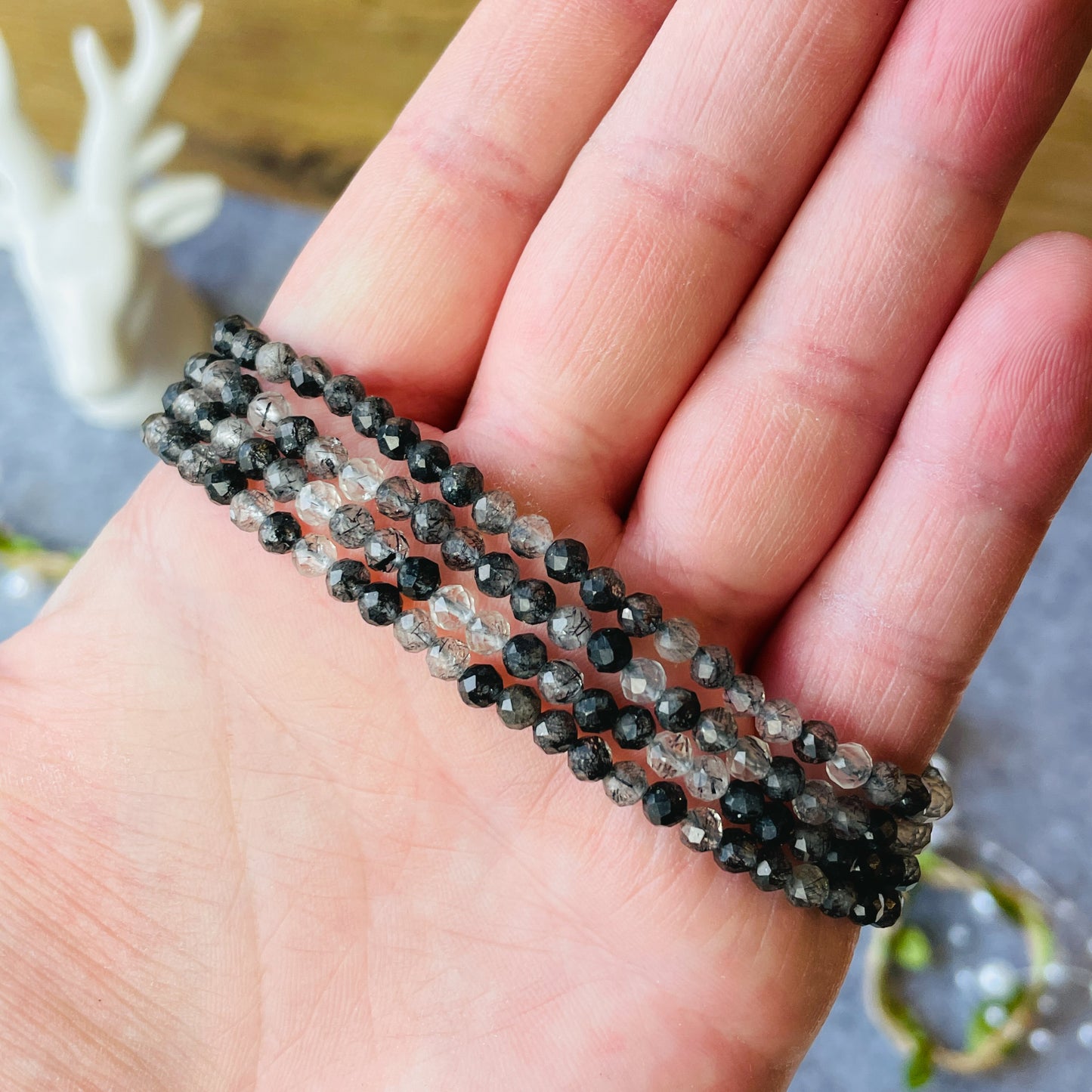 Tourmalinated Quartz - Bracelet (4 mm)