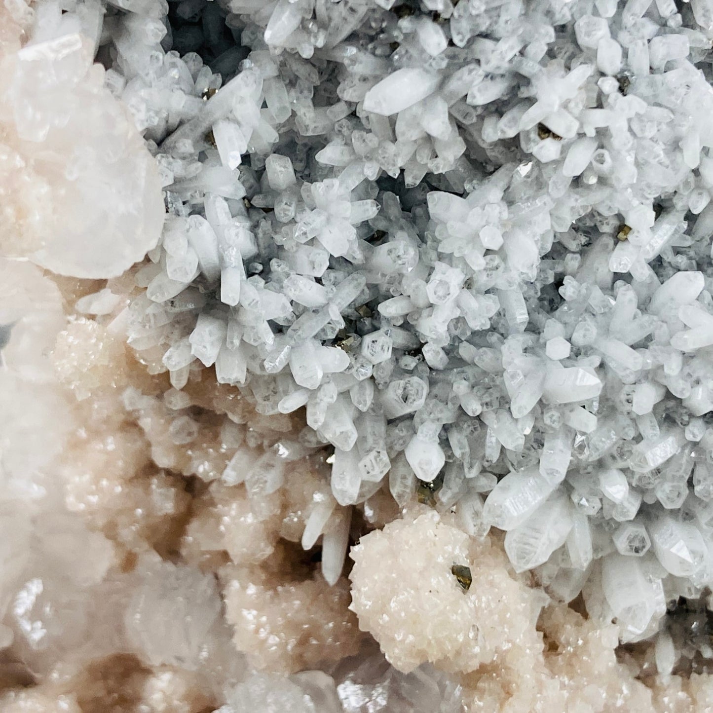 Rhodochrosite with Calcite and Quartz