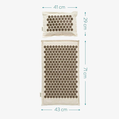 Acupressure Mat with Pillow and Bag - Natur