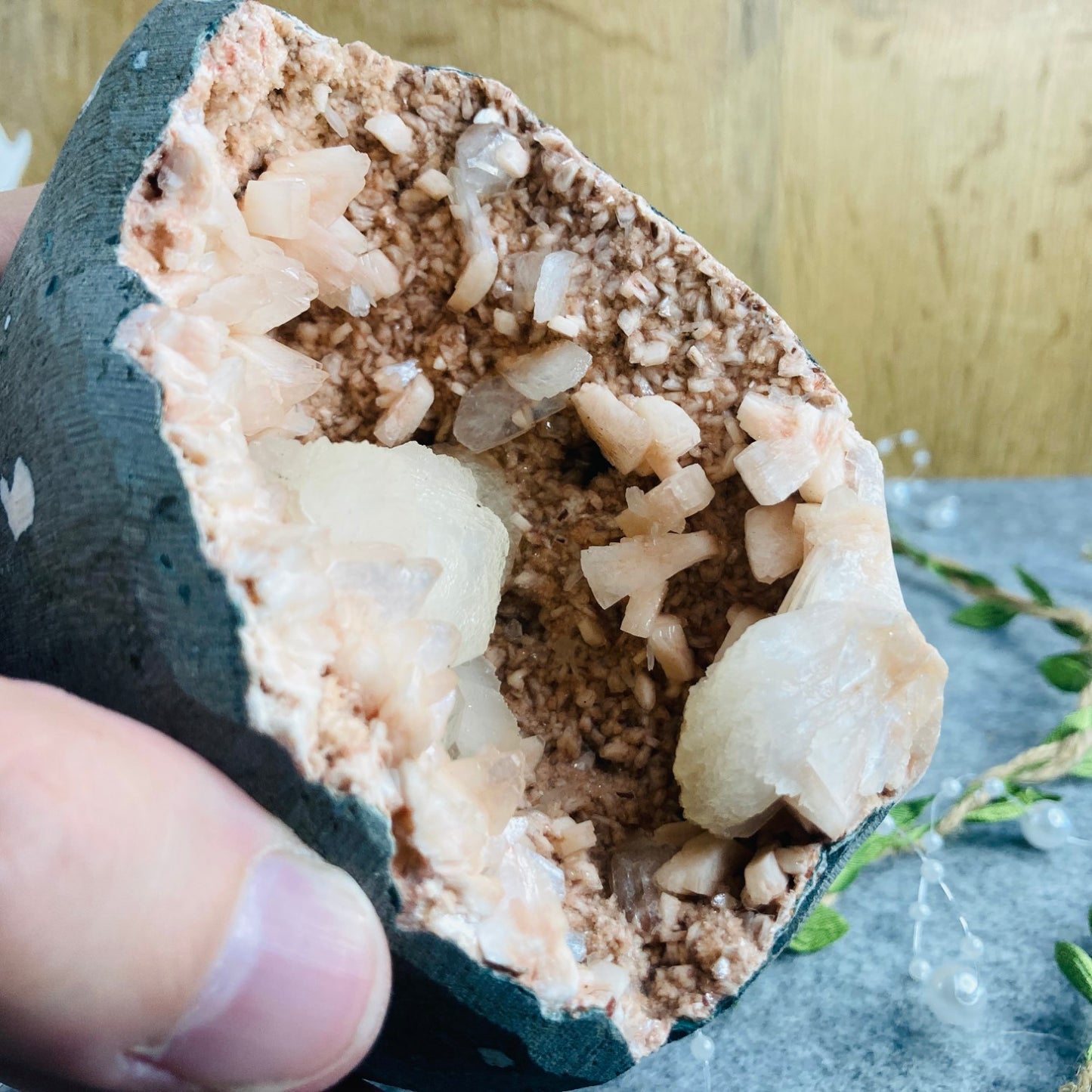 Heulandite Geode with Stilbite #02