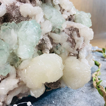 Green Apophyllite with Stilbite #01