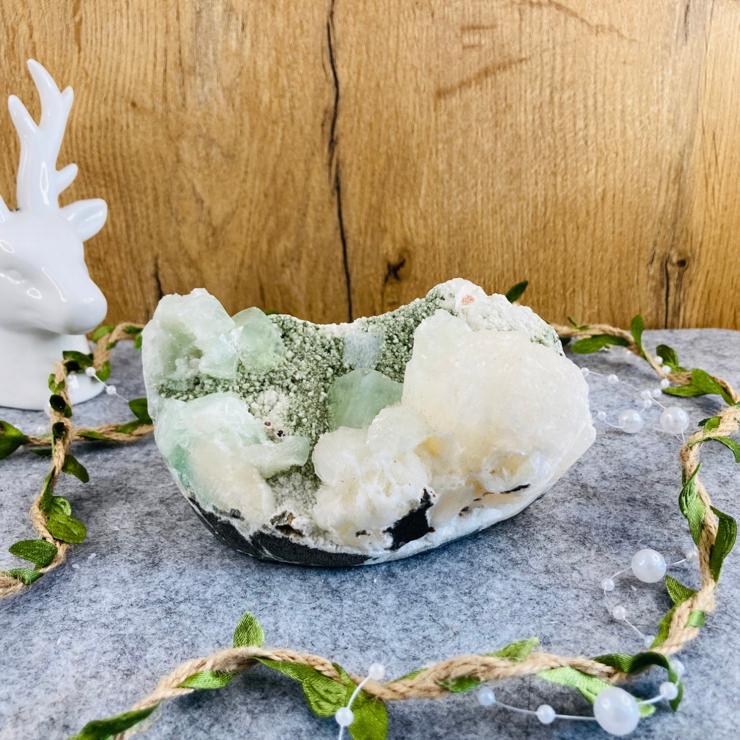 Green Apophyllite with Stilbite #02