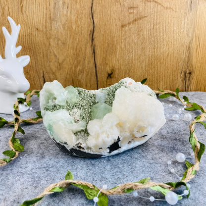 Green Apophyllite with Stilbite #02
