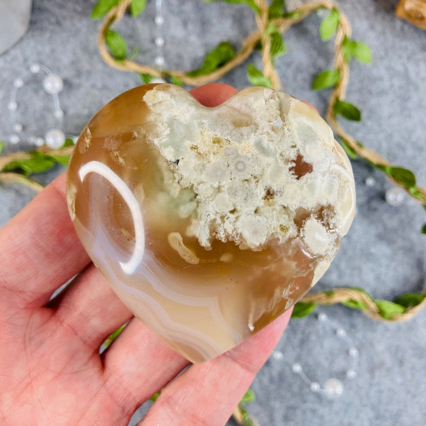 Flower Agate - Heart