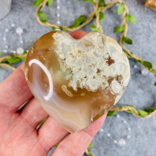 Flower Agate - Heart