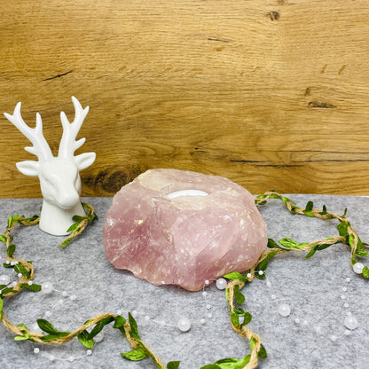 Rose Quartz - Candle Holder #01