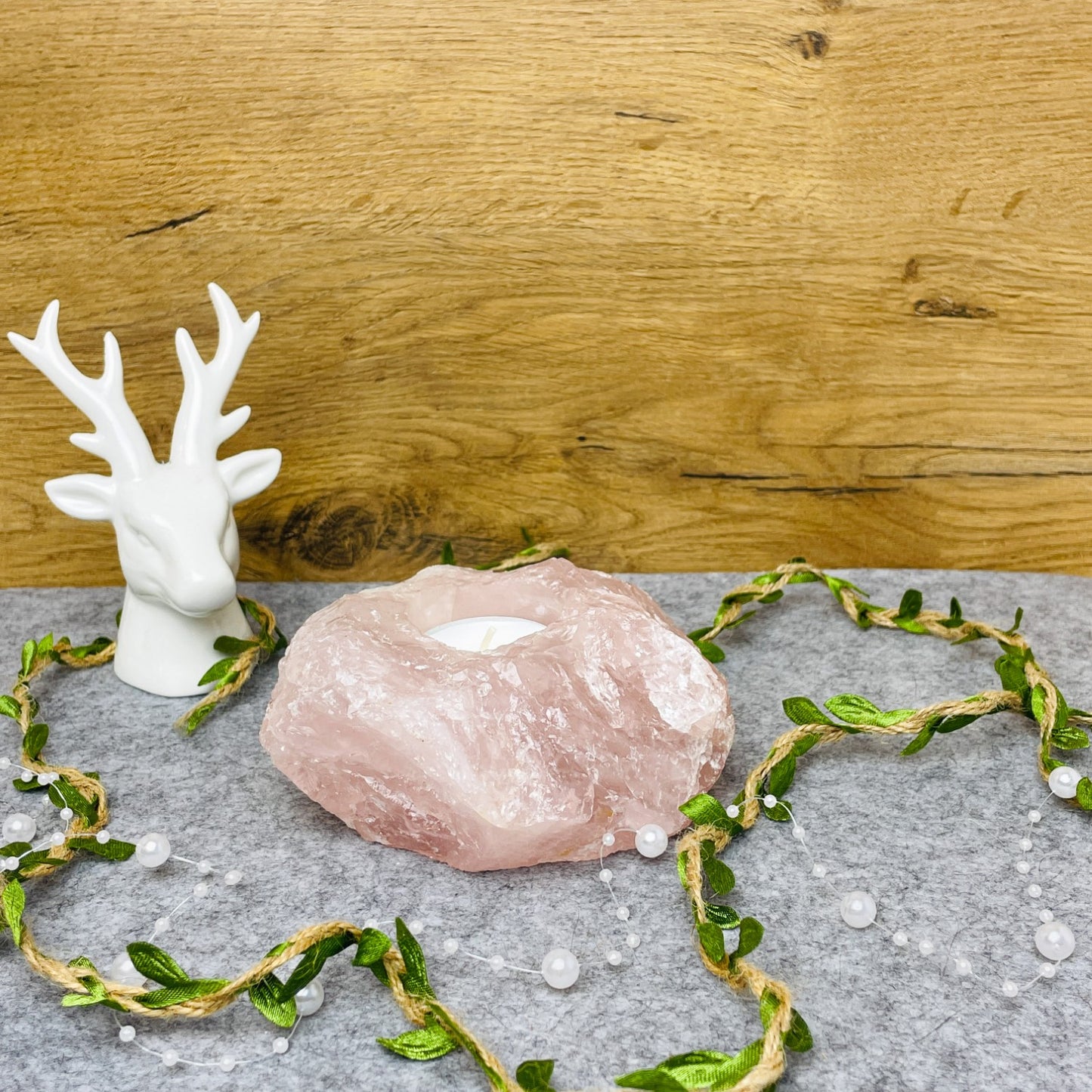 Rose Quartz - Candle Holder #02
