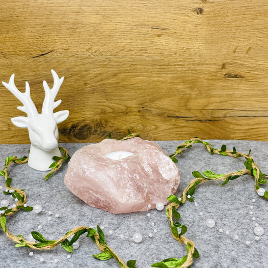Rose Quartz - Candle Holder #02
