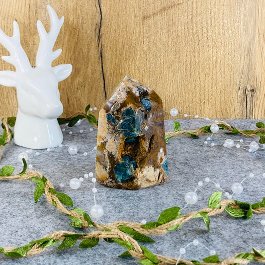 Apatite in Jasper and Orange Calcite - Tower