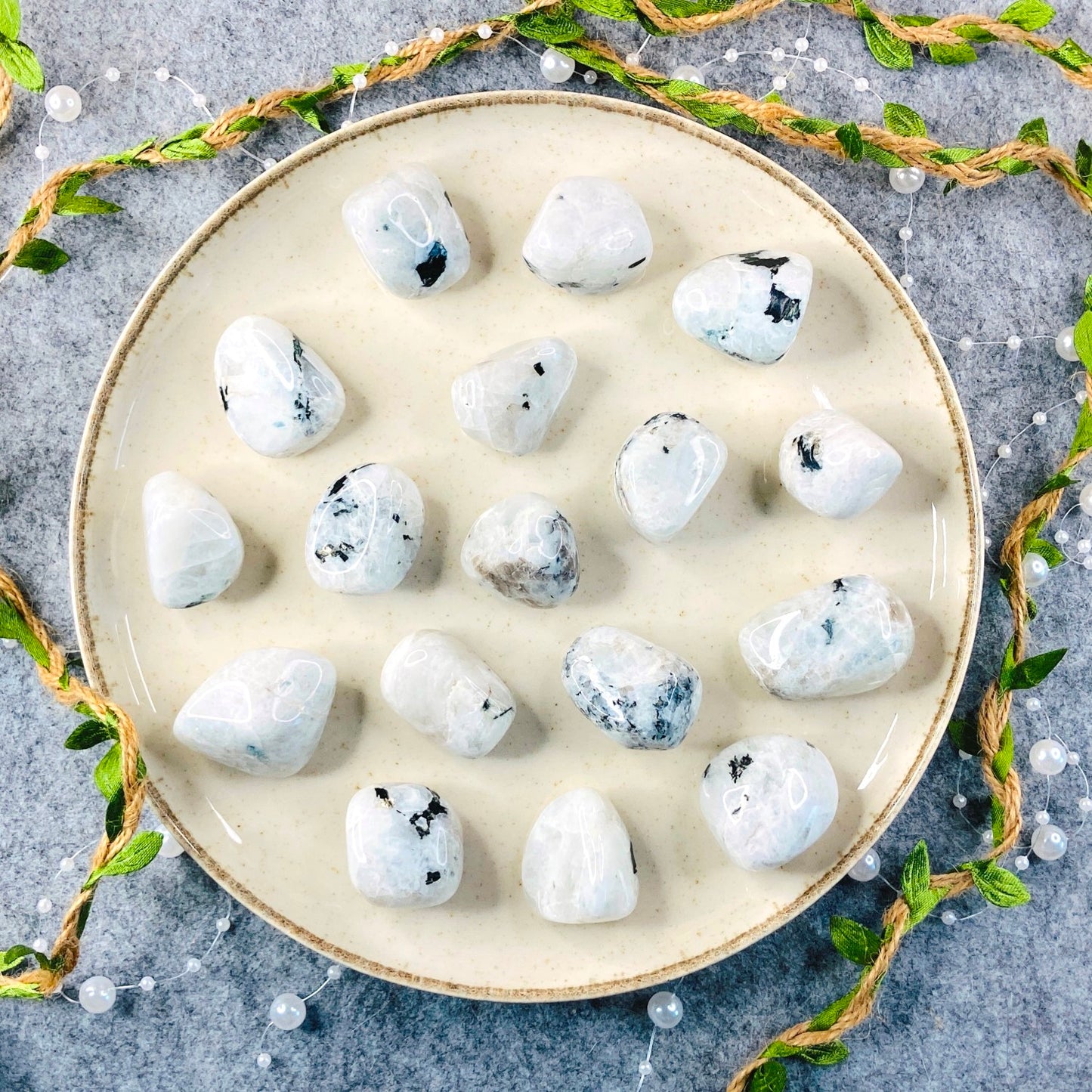 White Labradorite (Rainbow Moonstone) - Tumbled