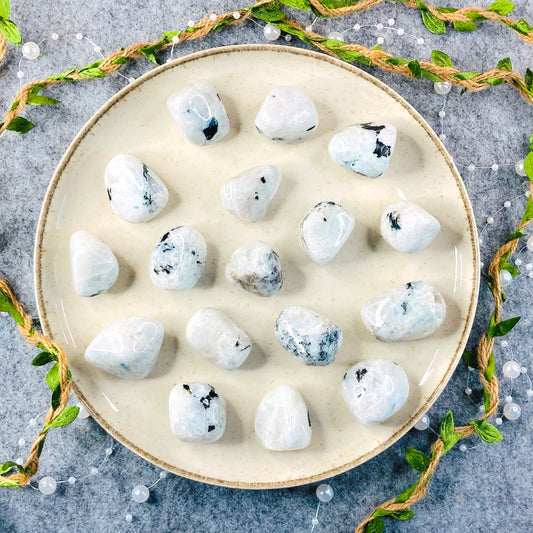 White Labradorite (Rainbow Moonstone) - Tumbled
