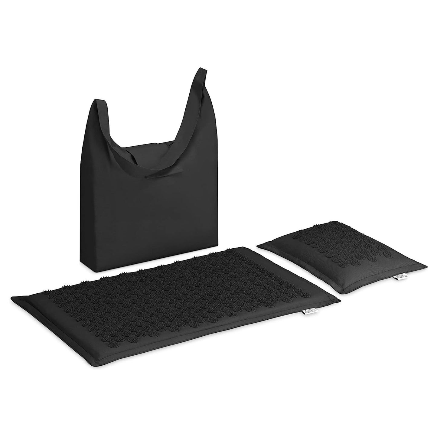 Acupressure Mat with Pillow and Bag - Black