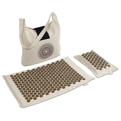 Acupressure Mat with Pillow and Bag - Natur